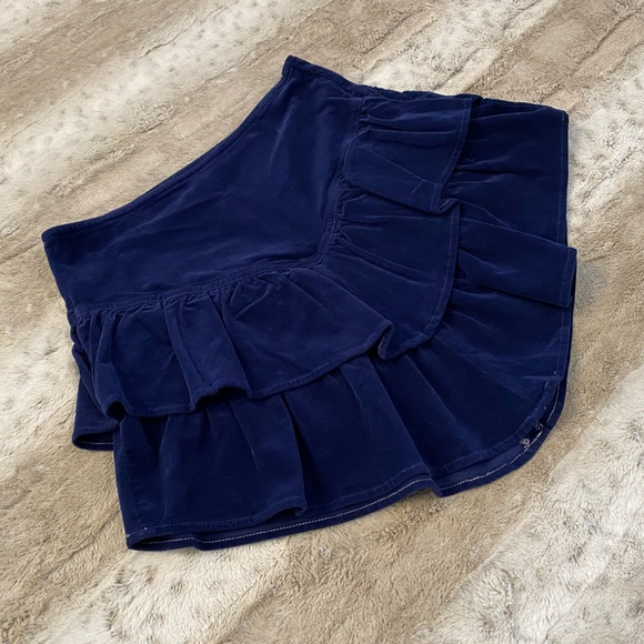 MOTHER💕The Ruffle Mini Skirt in Bet Blueprint Size 28 - Picture 6 of 15